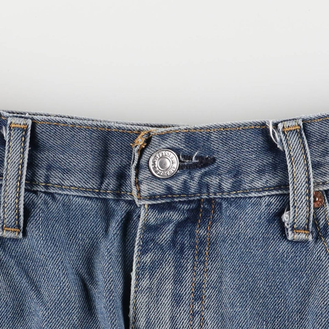 Levi's 505 STRAIGHT FIT tapered denim pants for men, equivalent to w33 cotton blue type Vintage Second Hand