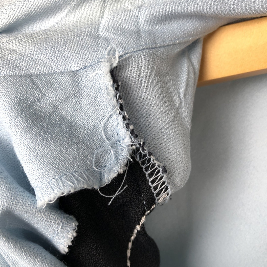 Da Vinci Two-Tone Acetate and Rayon Short Sleeve Open Collar Box Shirt, Made in USA, Men's Size L Rayon Blue type light blue Vintage Second Hand