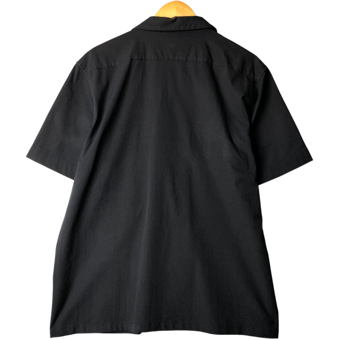 Banana Republic Ripstop Short Sleeve Open Collar Polyester Box Shirt, Men's XL polyester black type Vintage Second Hand