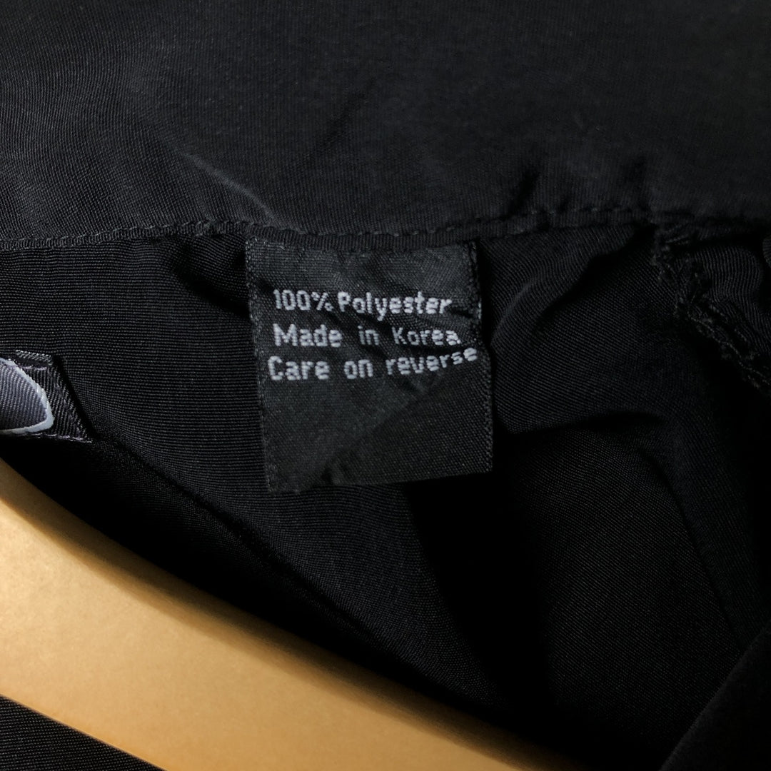 RECIALM Italian Collar Short Sleeve Polyester Box Shirt, Men's Size L polyester black type Vintage Second Hand