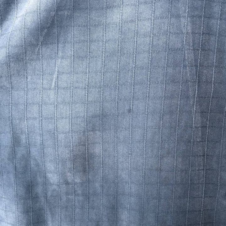 Haggar Check Pattern Short Sleeve Open Collar Polyester Box Shirt, Men's Size M polyester blue type Vintage Second Hand