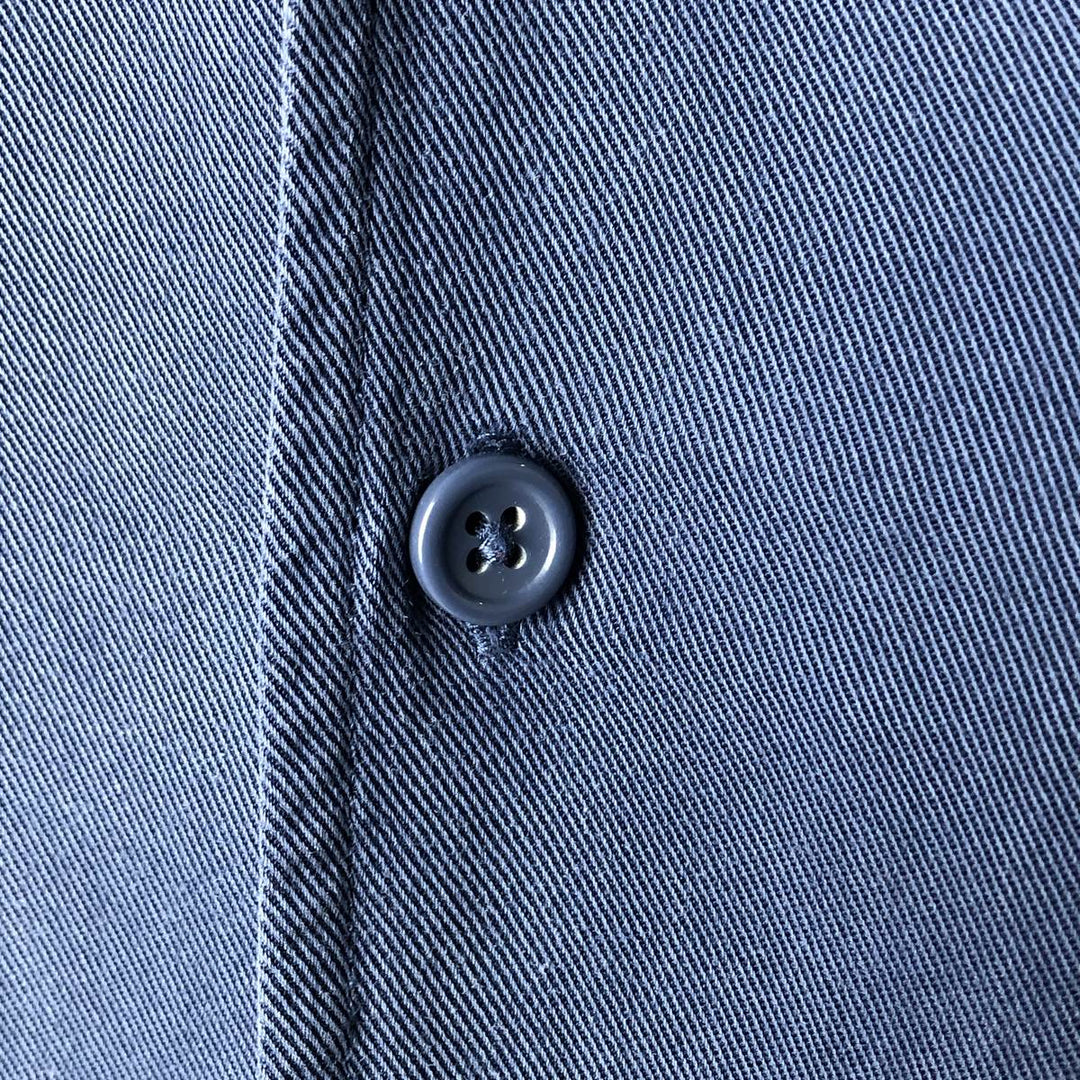 Orvis short-sleeved open-collar box shirt, men's size L Tencel navy blue type Vintage Second Hand