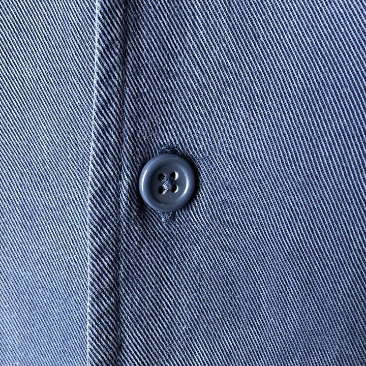 Orvis short-sleeved open-collar box shirt, men's size L Tencel navy blue type Vintage Second Hand