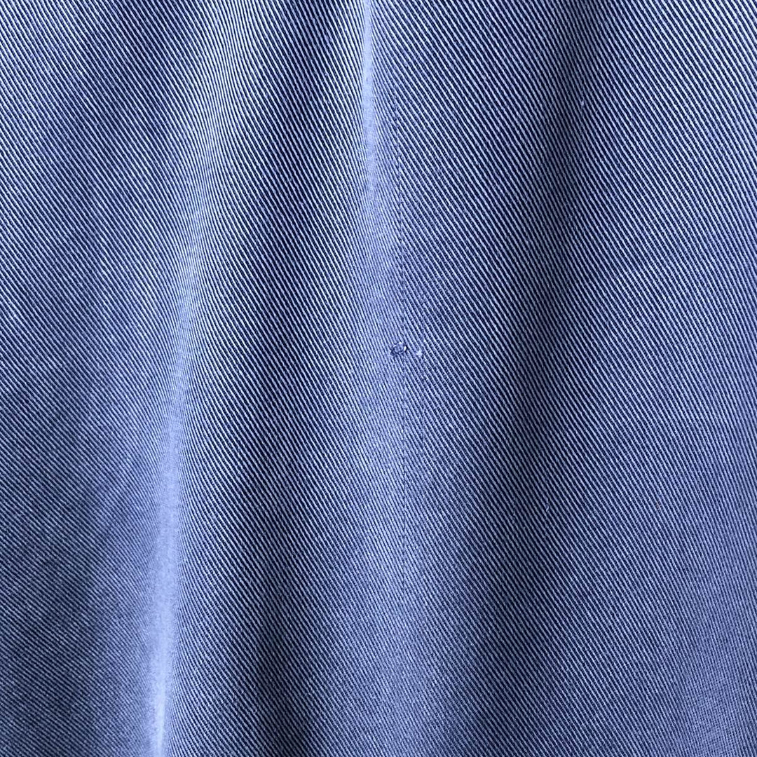 Orvis short-sleeved open-collar box shirt, men's size L Tencel navy blue type Vintage Second Hand