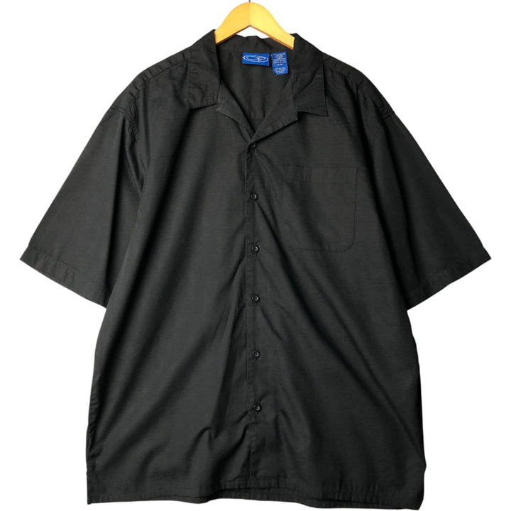 Vintage 90s-00'S Ocean Pacific short-sleeved open-collar cotton box shirt, men's size XL cotton black type Vintage Second Hand
