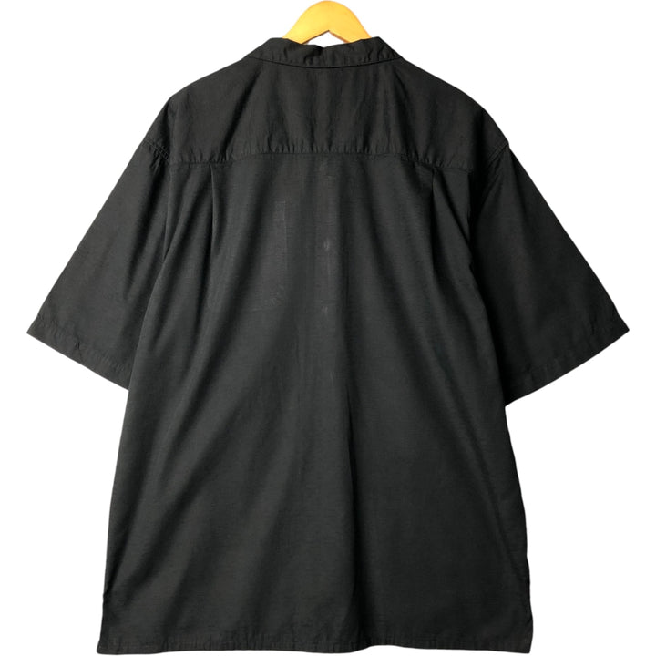 Vintage 90s-00'S Ocean Pacific short-sleeved open-collar cotton box shirt, men's size XL cotton black type Vintage Second Hand