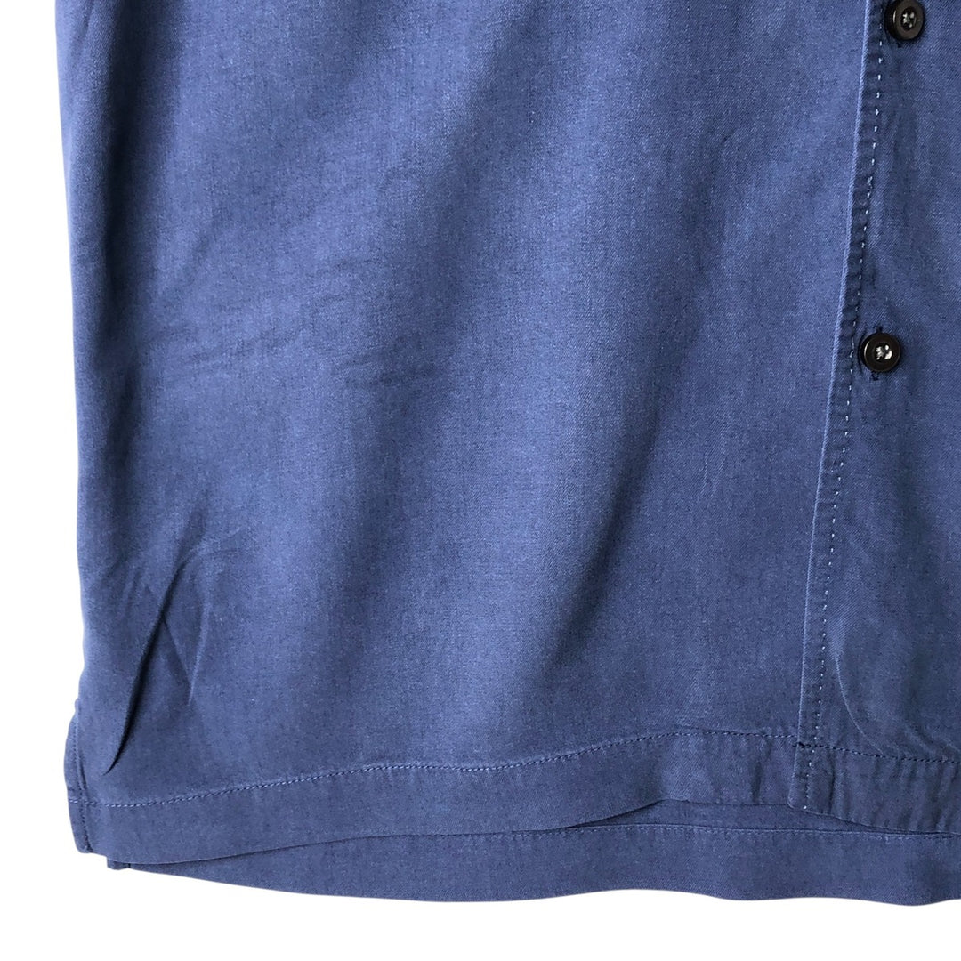 Tommy Bahama short sleeve open collar silk shirt, box shirt, men's size L silk navy blue type Vintage Second Hand
