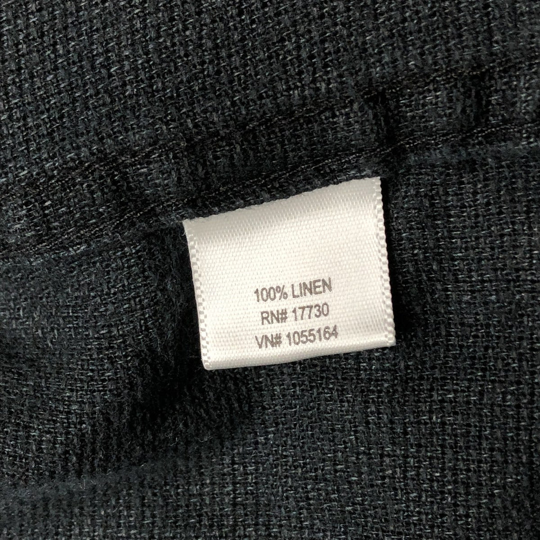 90s-00'S BREAKWATER Short Sleeve Open Collar Linen Shirt, Men's Size M linen black type Vintage Second Hand