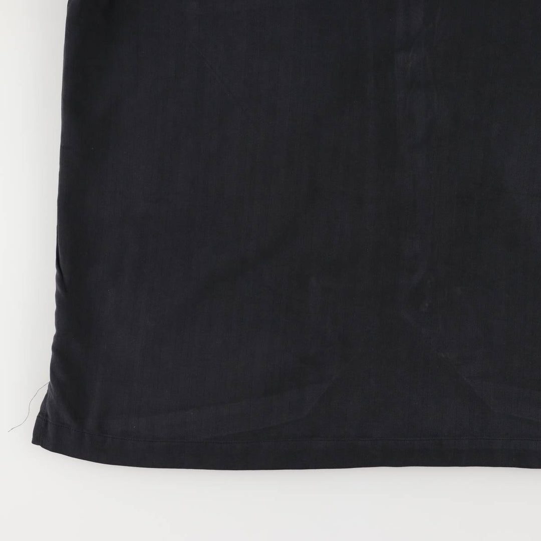 BARACUTA Herringbone Short Sleeve Open Collar Silk Shirt, Men's Size L silk black type Vintage Second Hand