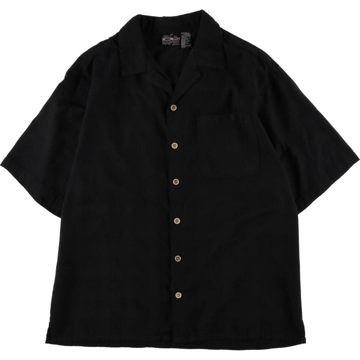 Vintage Ocean Pacific Check Pattern Short Sleeve Open Collar Polyester Box Shirt, Men's XL polyester black type Vintage Second Hand