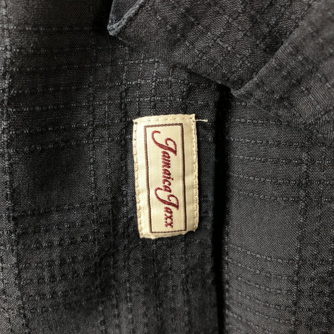 JAMAICA JAXX Short Sleeve Open Collar Silk Box Shirt, Men's Size M silk black type Vintage Second Hand
