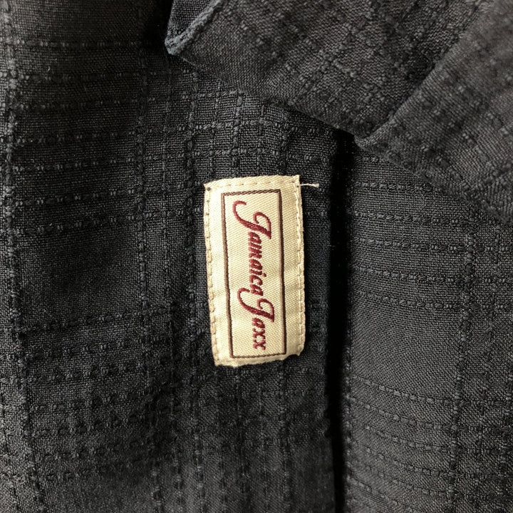JAMAICA JAXX Short Sleeve Open Collar Silk Box Shirt, Men's Size M silk black type Vintage Second Hand