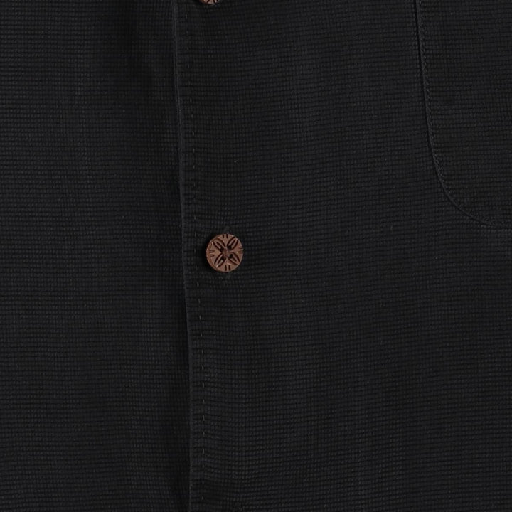 Tommy Bahama short sleeve open collar silk shirt, box shirt, men's XL size silk black type Vintage Second Hand