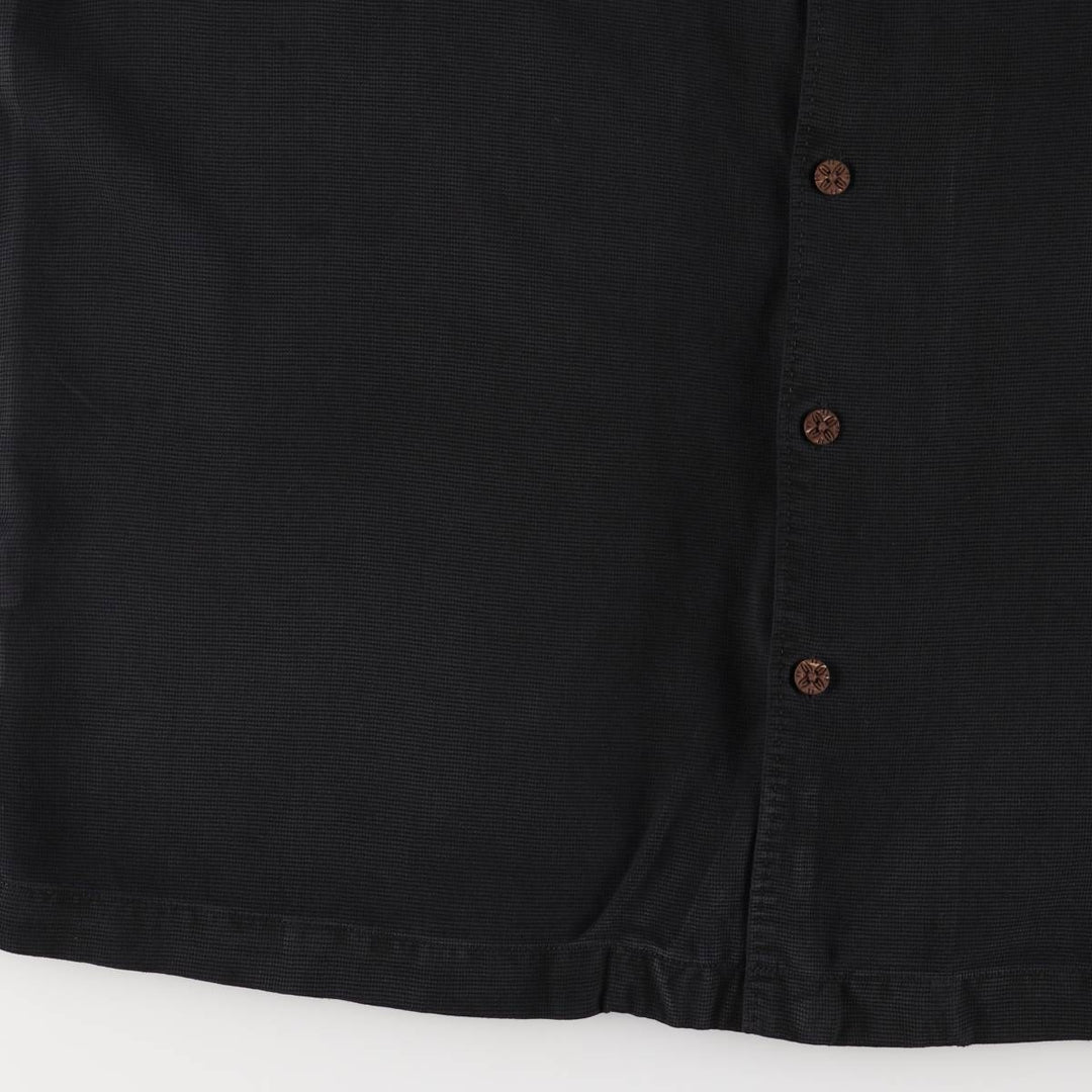 Tommy Bahama short sleeve open collar silk shirt, box shirt, men's XL size silk black type Vintage Second Hand