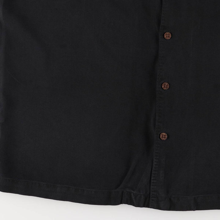 Tommy Bahama short sleeve open collar silk shirt, box shirt, men's XL size silk black type Vintage Second Hand