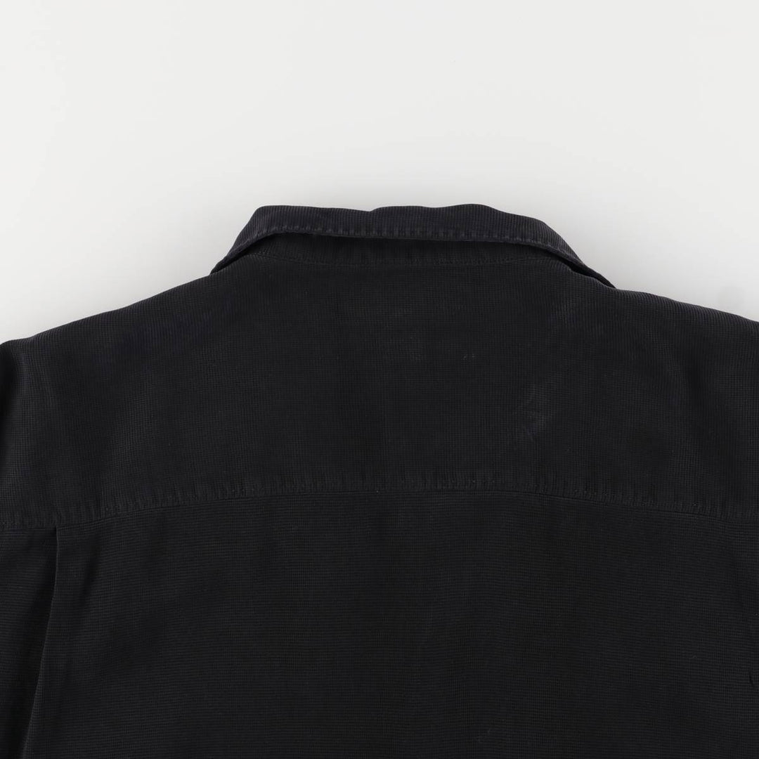Tommy Bahama short sleeve open collar silk shirt, box shirt, men's XL size silk black type Vintage Second Hand