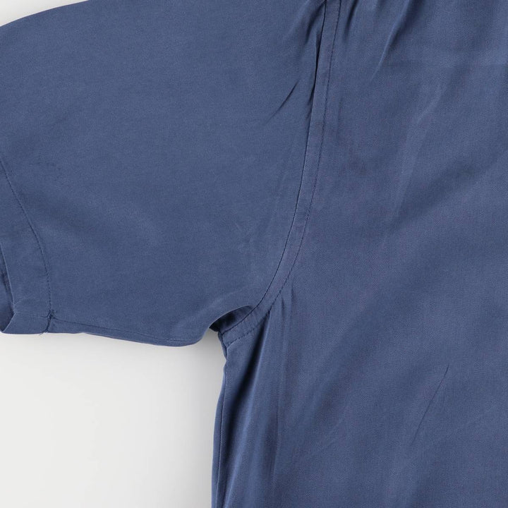 Tommy Bahama short-sleeved open-collar silk box shirt, men's size M silk blue type Vintage Second Hand