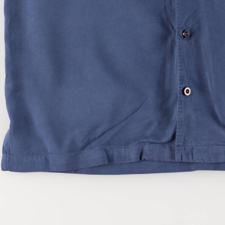Tommy Bahama short-sleeved open-collar silk box shirt, men's size M silk blue type Vintage Second Hand