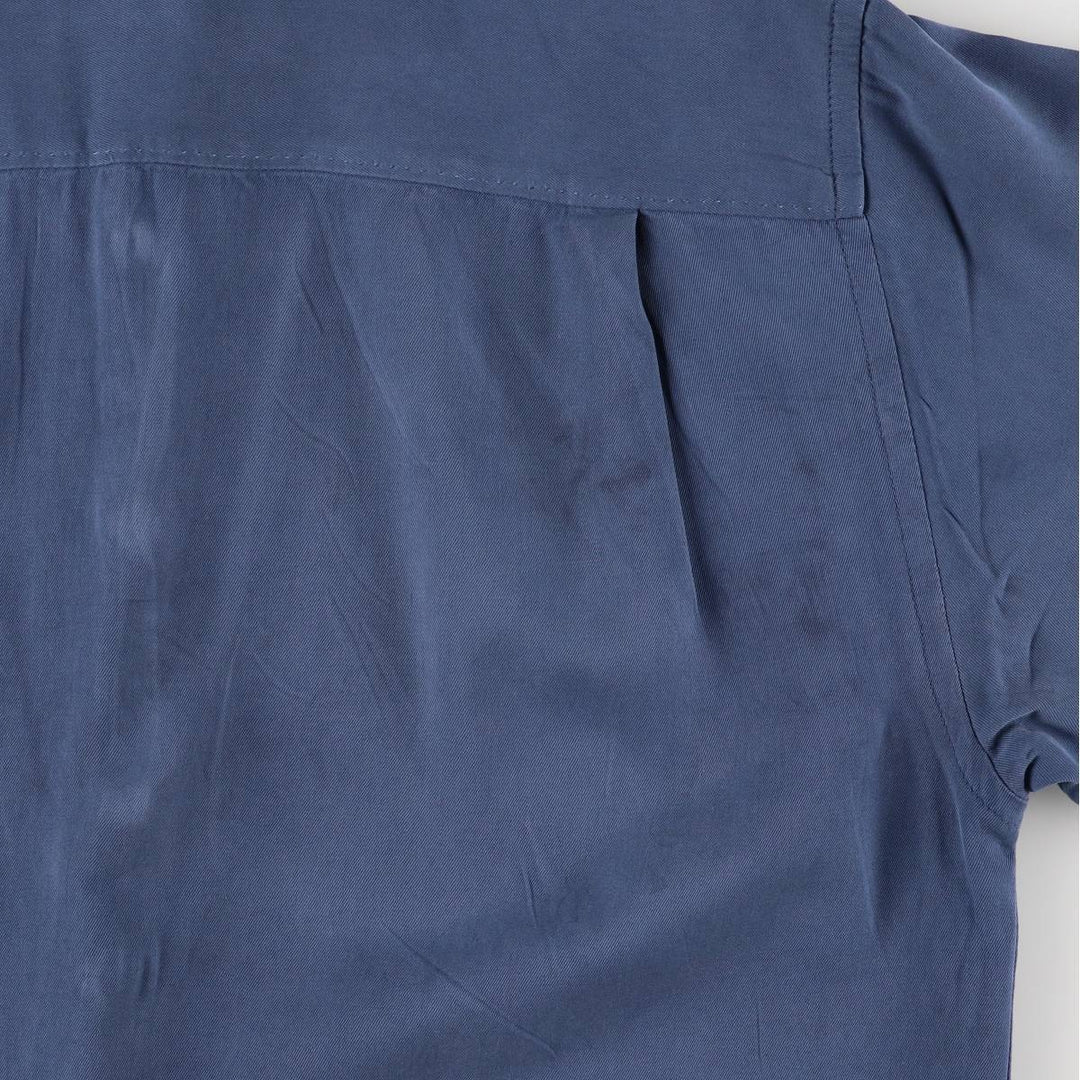 Tommy Bahama short-sleeved open-collar silk box shirt, men's size M silk blue type Vintage Second Hand