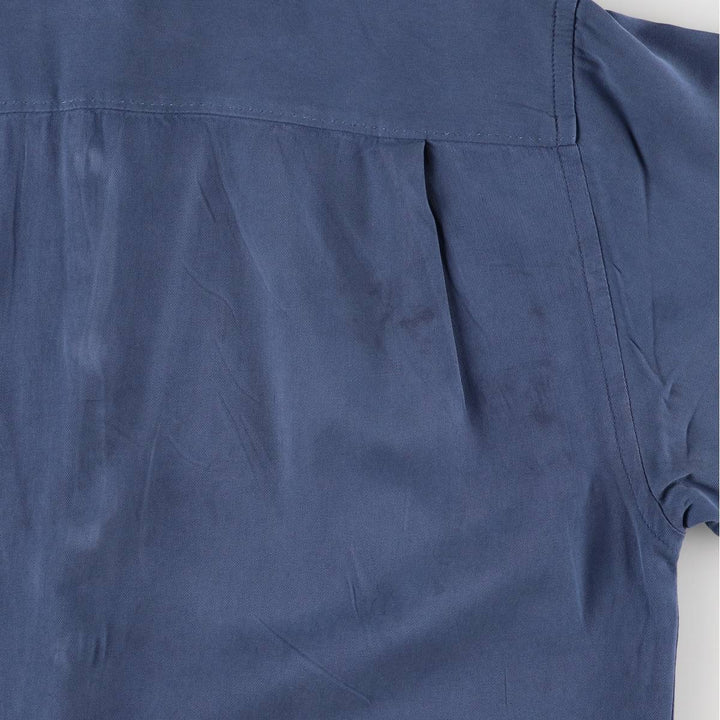Tommy Bahama short-sleeved open-collar silk box shirt, men's size M silk blue type Vintage Second Hand