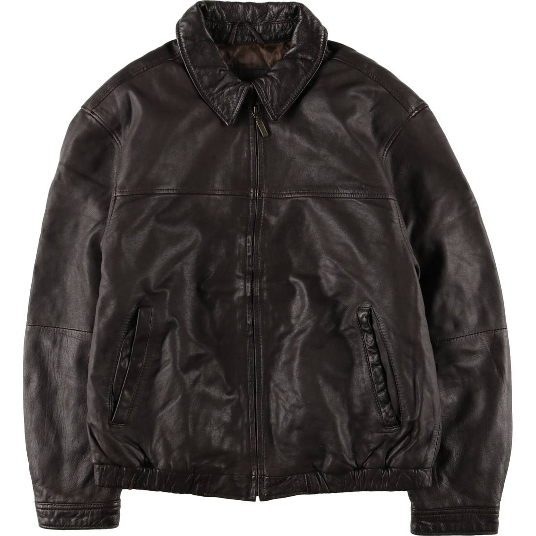 SADDLEBRED Padded Swing Top Leather Blouson, Men's Size L genuine leather brown type Vintage Second Hand