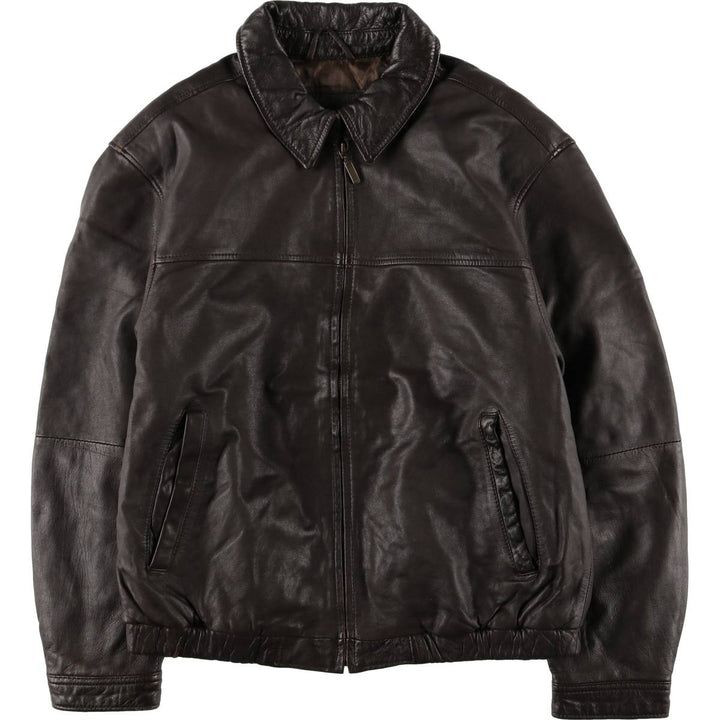 SADDLEBRED Padded Swing Top Leather Blouson, Men's Size L genuine leather brown type Vintage Second Hand