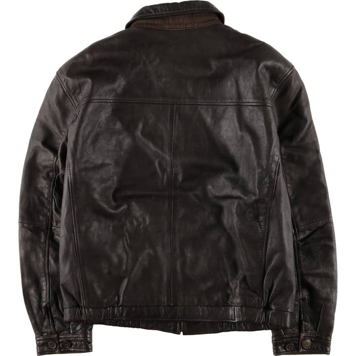 SADDLEBRED Padded Swing Top Leather Blouson, Men's Size L genuine leather brown type Vintage Second Hand