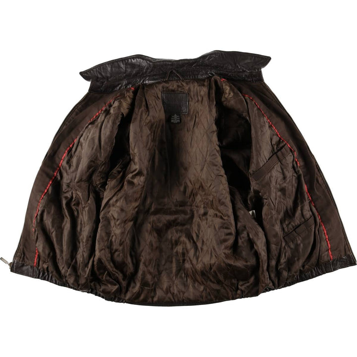 SADDLEBRED Padded Swing Top Leather Blouson, Men's Size L genuine leather brown type Vintage Second Hand