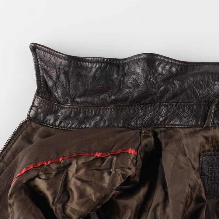 SADDLEBRED Padded Swing Top Leather Blouson, Men's Size L genuine leather brown type Vintage Second Hand