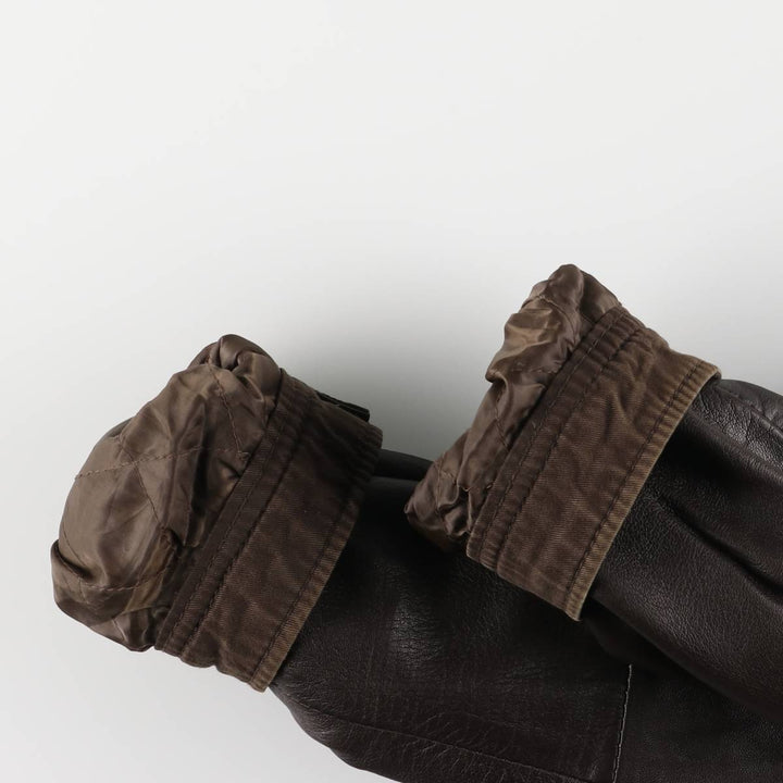 SADDLEBRED Padded Swing Top Leather Blouson, Men's Size L genuine leather brown type Vintage Second Hand