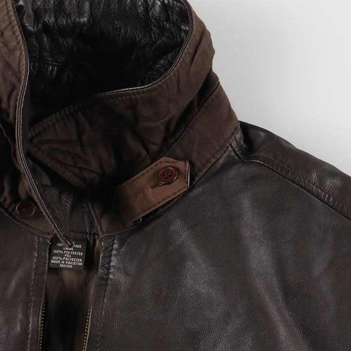 SADDLEBRED Padded Swing Top Leather Blouson, Men's Size L genuine leather brown type Vintage Second Hand