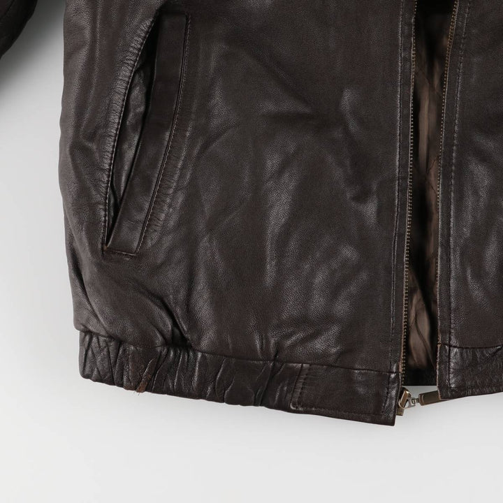 SADDLEBRED Padded Swing Top Leather Blouson, Men's Size L genuine leather brown type Vintage Second Hand