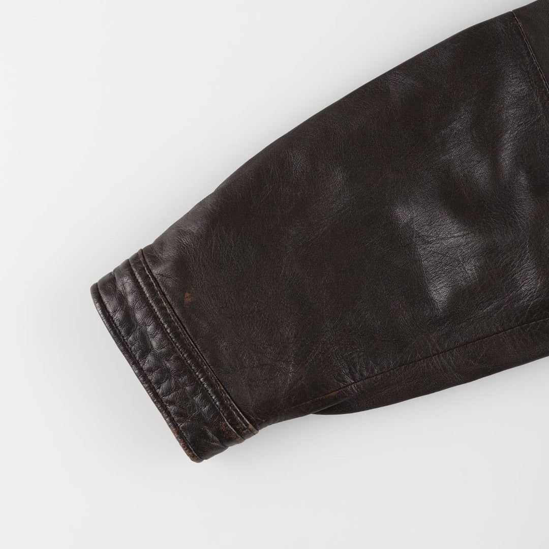 SADDLEBRED Padded Swing Top Leather Blouson, Men's Size L genuine leather brown type Vintage Second Hand