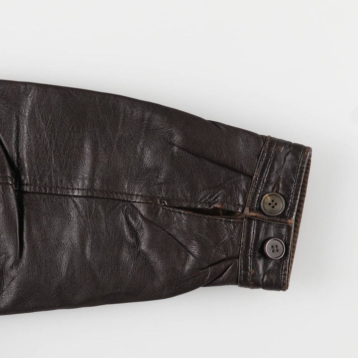 SADDLEBRED Padded Swing Top Leather Blouson, Men's Size L genuine leather brown type Vintage Second Hand