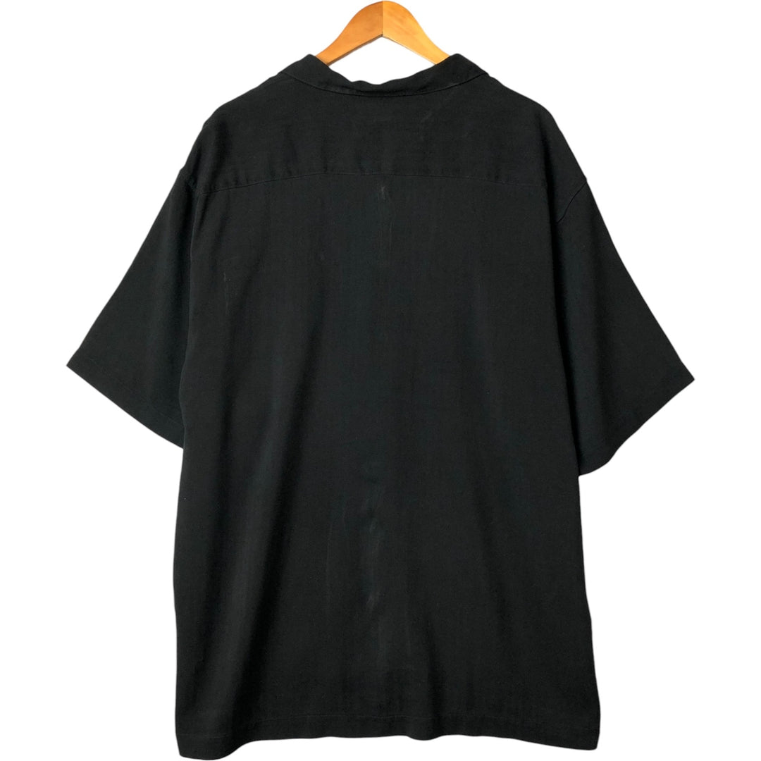 Tommy Bahama short-sleeved open-collar silk box shirt, men's XL silk black type Vintage Second Hand