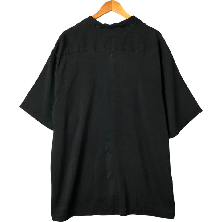 Tommy Bahama short-sleeved open-collar silk box shirt, men's XL silk black type Vintage Second Hand