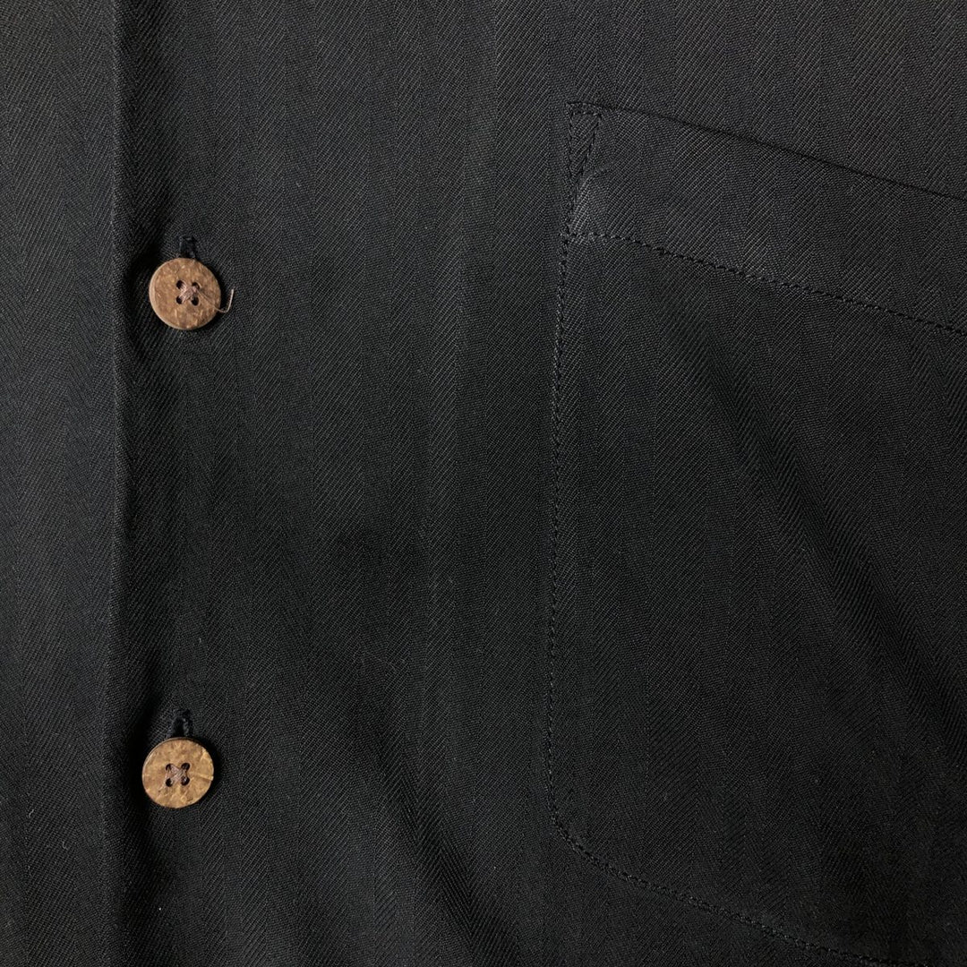 Tommy Bahama short-sleeved open-collar silk box shirt, men's XL silk black type Vintage Second Hand