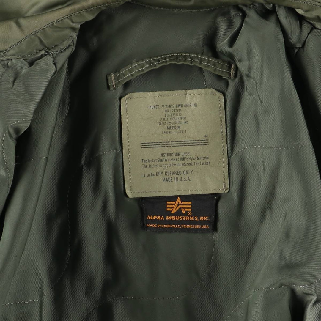 90'S Civilian Alpha CWU-45 Nylon Khaki type Vintage Second Hand
