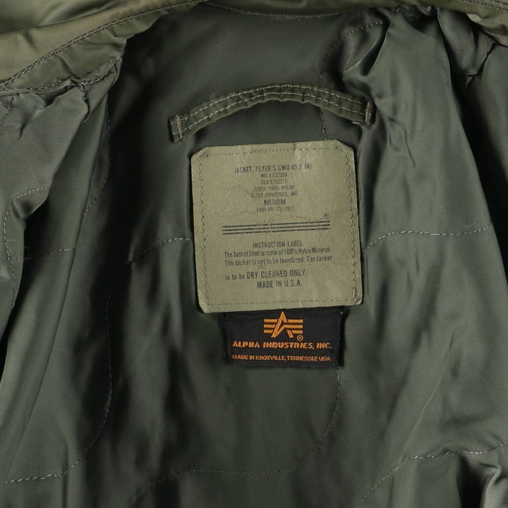 90'S Civilian Alpha CWU-45 Nylon Khaki type Vintage Second Hand