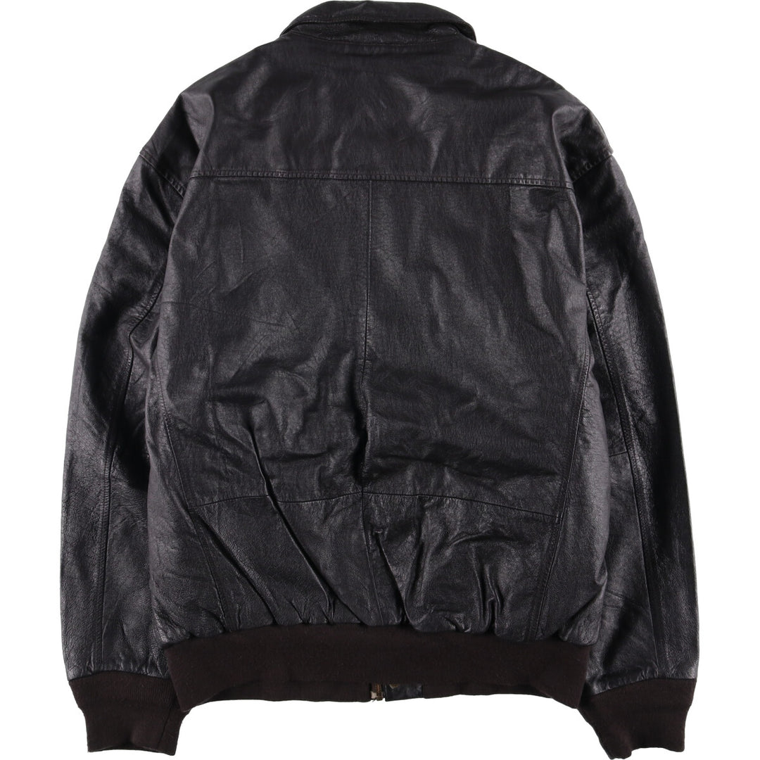 AIR FORCE A-2 Type Padded Leather Flight Jacket, Men's Size XL genuine leather black type Vintage Second Hand