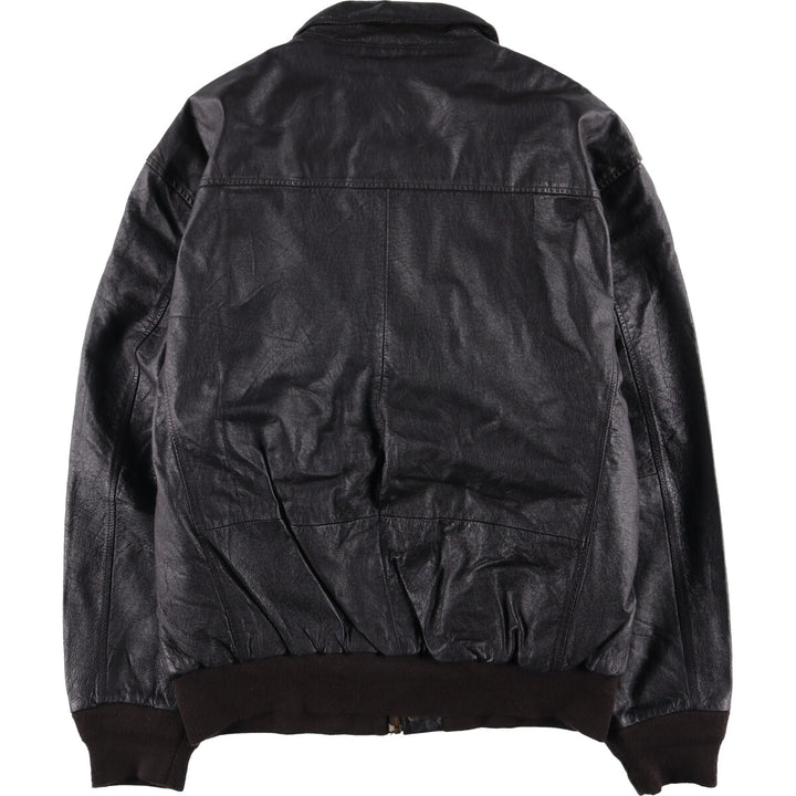 AIR FORCE A-2 Type Padded Leather Flight Jacket, Men's Size XL genuine leather black type Vintage Second Hand