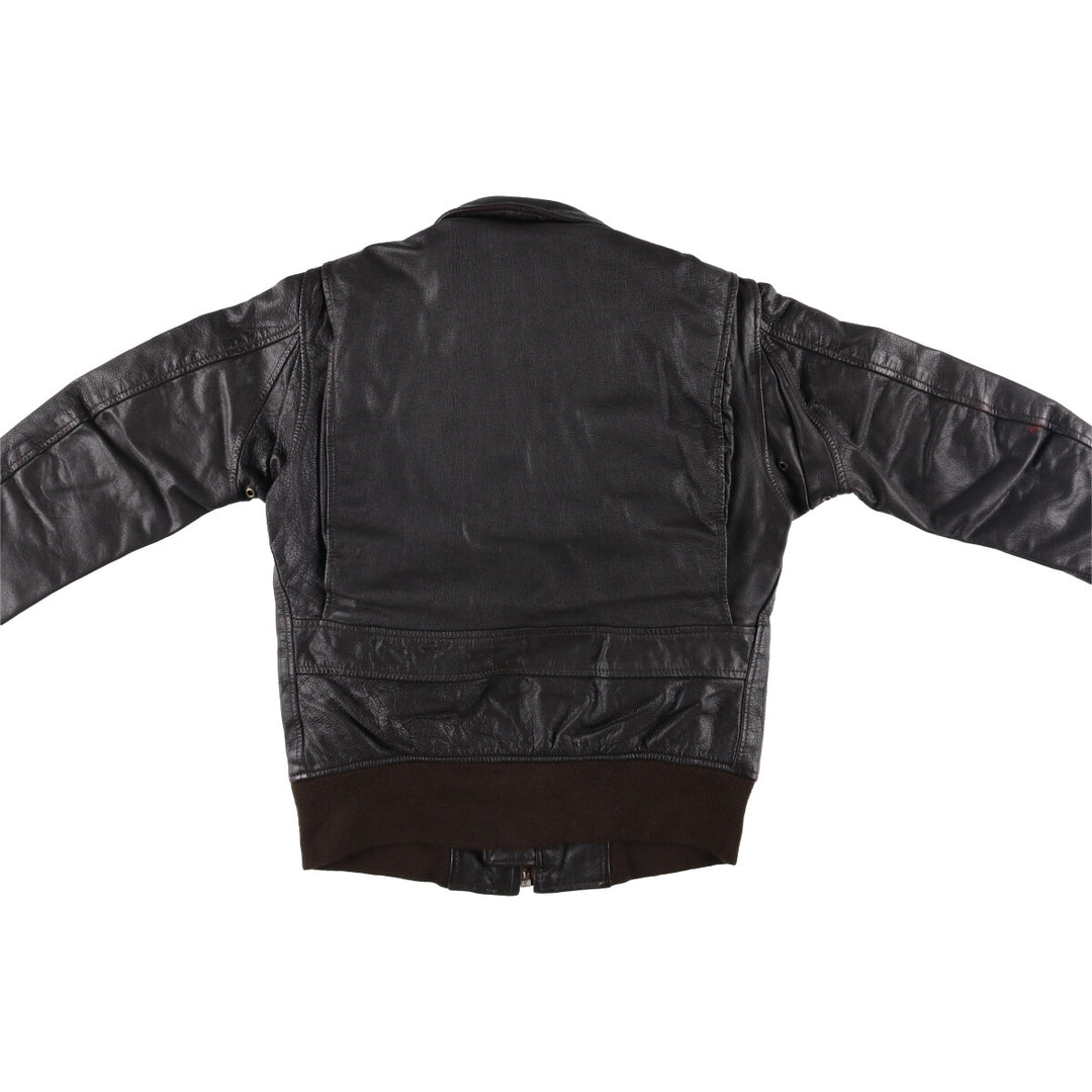 AVIREX G-2 Type US NAVY Leather Flight Jacket, Made in USA, Men's Size M genuine leather black type Vintage Second Hand