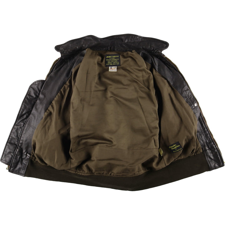 AVIREX G-2 Type US NAVY Leather Flight Jacket, Made in USA, Men's Size M genuine leather black type Vintage Second Hand