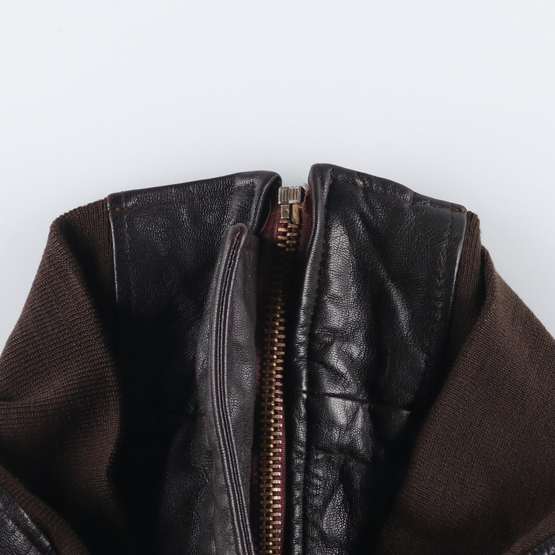 AVIREX G-2 Type US NAVY Leather Flight Jacket, Made in USA, Men's Size M genuine leather black type Vintage Second Hand