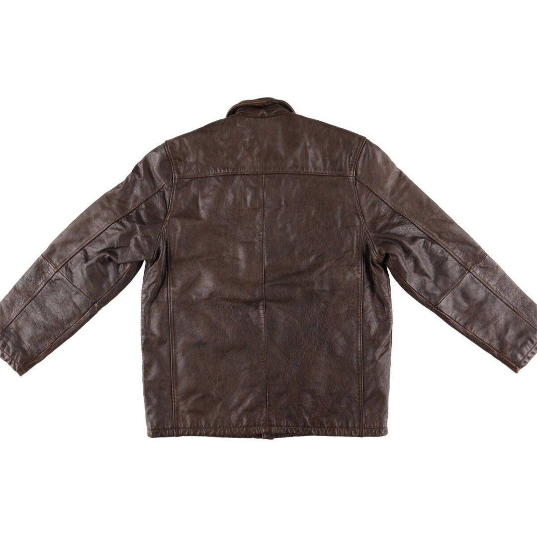 Pierre Cardin Leather blouson type Men's size L genuine leather brown type Vintage Second Hand