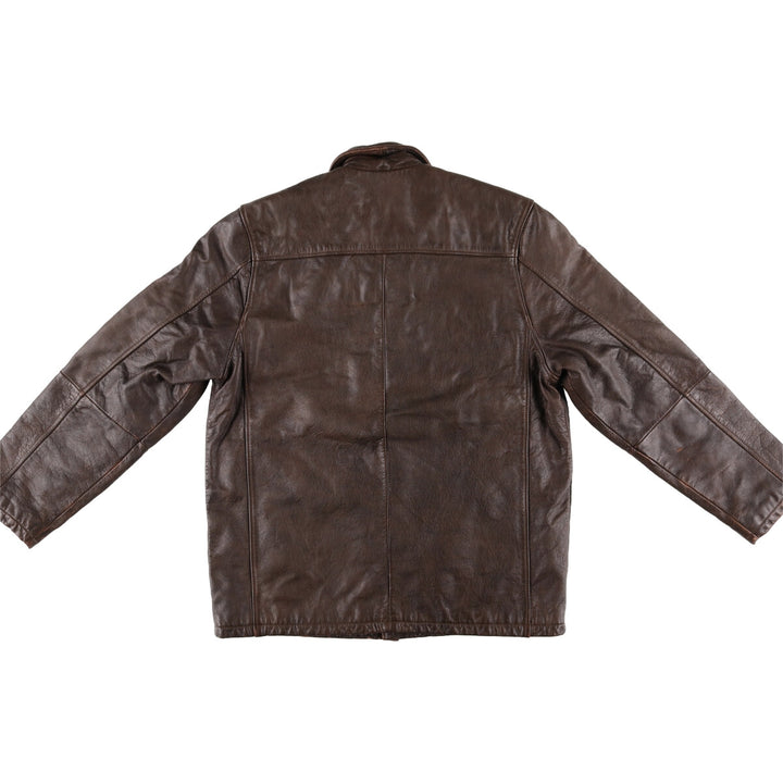 Pierre Cardin Leather blouson type Men's size L genuine leather brown type Vintage Second Hand