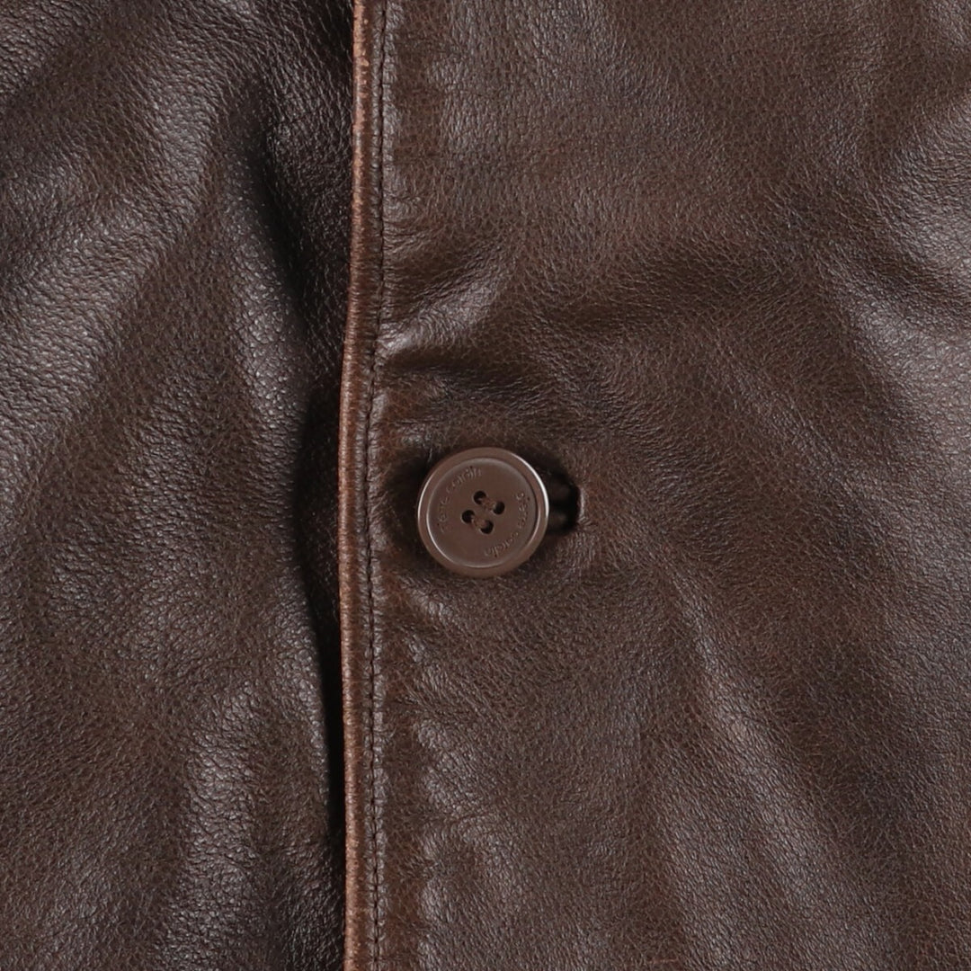 Pierre Cardin Leather blouson type Men's size L genuine leather brown type Vintage Second Hand