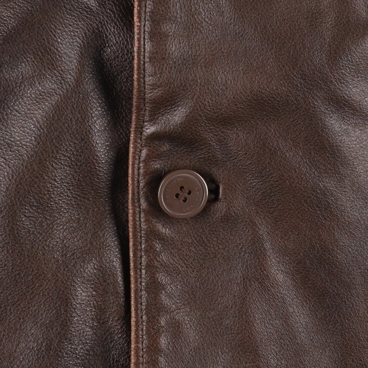 Pierre Cardin Leather blouson type Men's size L genuine leather brown type Vintage Second Hand