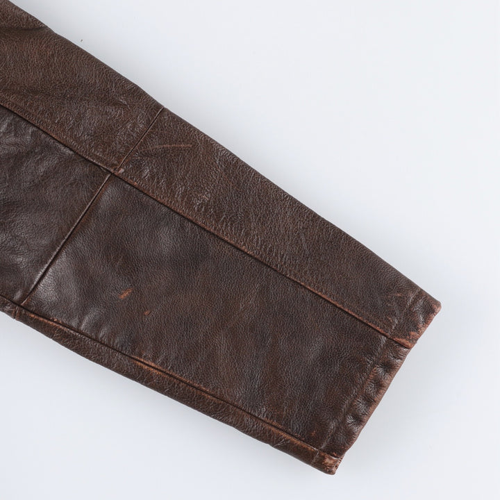 Pierre Cardin Leather blouson type Men's size L genuine leather brown type Vintage Second Hand