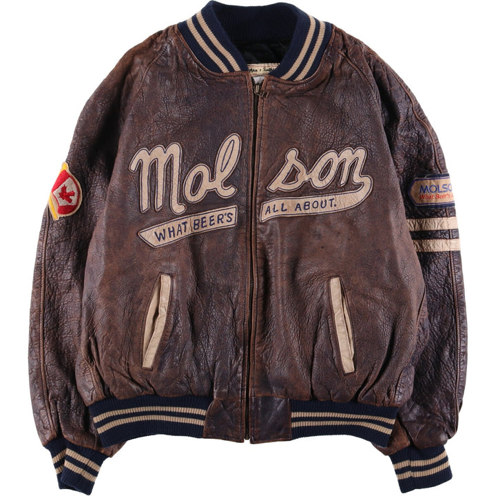 Plain Simple Clothing Company Leather Blouson, Made in Canada, Men's Size L genuine leather brown type Vintage Second Hand